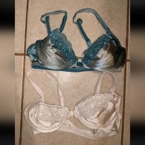 Vintage Elegant Blue and White Lace Bras Mermaid 34B